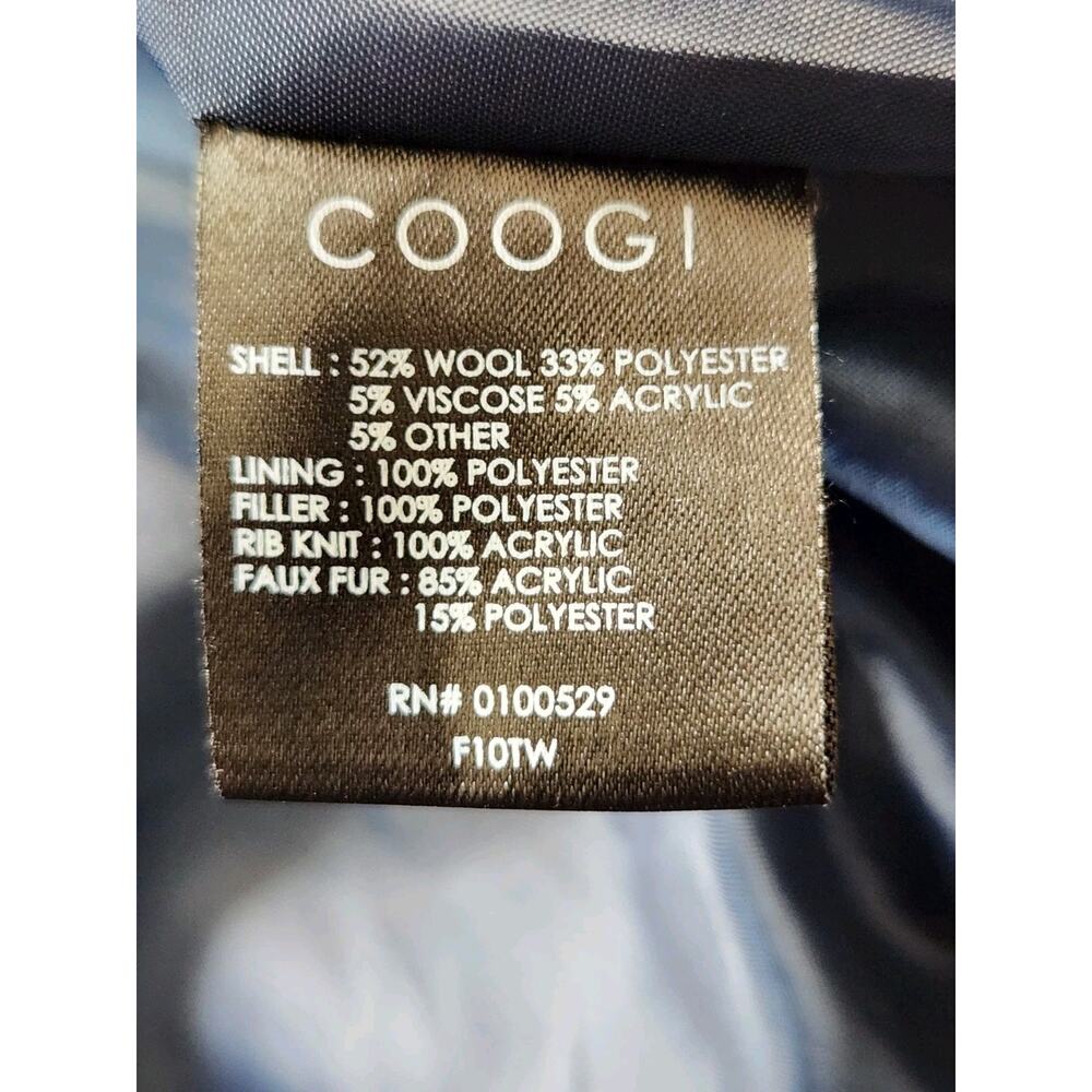 Coogi Women's Logo Rainbow Full Zip Navy Wool Varsity Jacket Fur Hood Size XXL - Picture 6 of 13